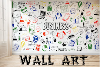 design restaurant wall art mural decals in 24 hours
