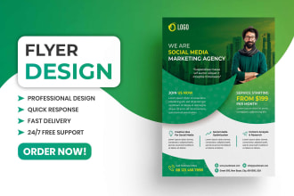 create a corporate, real estate, medical, cleaning service, business flyer
