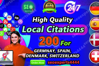 do local citation listings for spain, germany, denmark, switzerland