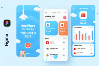 mobile app UI UX design in figma