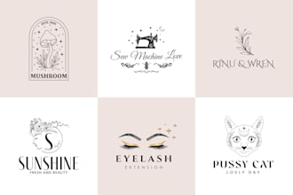 design feminine botanical boho wedding cosmetics flower beauty spa floral logo
