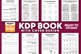 create kids trendy learning, coloring, activity book for amazon KDP