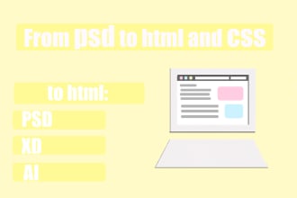 converter psd xd ai pdf to a page web professional interactive and with css html