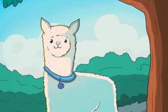 draw a 2d cartoon illustration for you