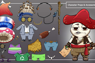 design 2d props or accessories for your game or project