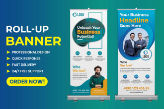 create a roll up banner, pull up banner, pop up banner, retractable banner