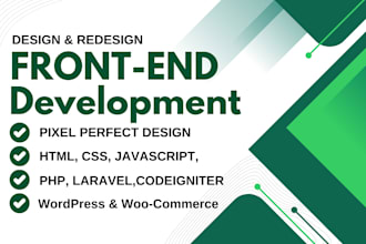 do frontend web development, figma to html css javascript with backend developer