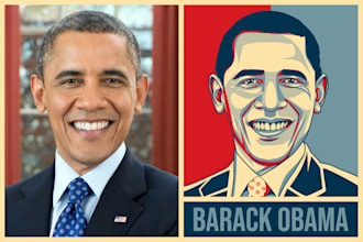create obama hope style vector from your photos