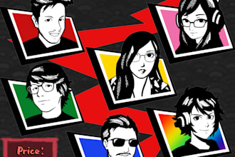 draw persona 5 style avatar or icon
