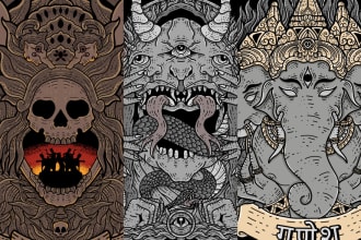 create dark art design for your tshirts and merchandise