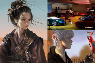 draw digital concept art and character fanart in your desired style
