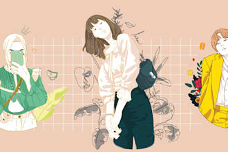 create simple fancy vector art portrait