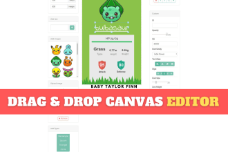 create drag and drop image design  svg, canvas editor