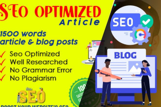 write 1500 words unique SEO articles blog post in low price