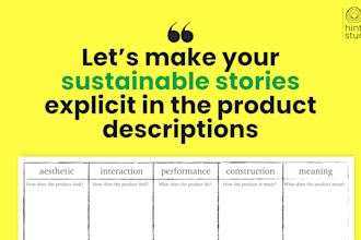 write product descriptions with a sustainable focus