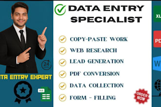 be dedicated data entry and copy paste specialist for you