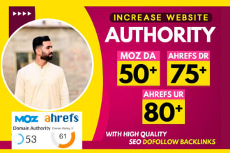 increase moz da 60 ahrefs dr 70 from any point