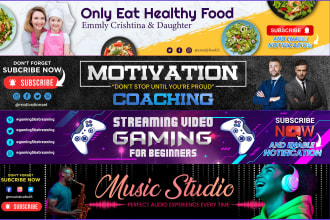 a professional youtube banner and logo for you