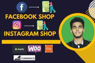 set up facebook and instagram shop with ecommerce shopify store marketing ads