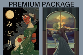draw retro illustrations and posters new