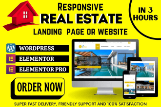 design responsive real estate landing page or website