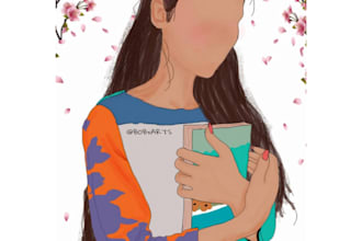 draw a illustration, vector portrait with my style