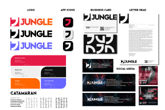 design an appealing gradient logo and branding kit