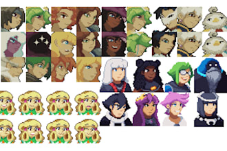 create your pixel art rpg maker mv mz facesets