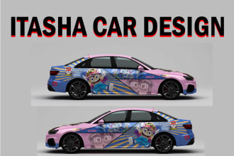 itasha car wrap, racing car wrap, racing car design