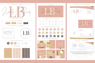 design feminine signature logo with complete branding kit