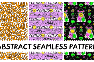 create cool abstract trippy seamless pattern,vector print,poster,wallpaper