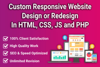 create custom website with html template using html css js
