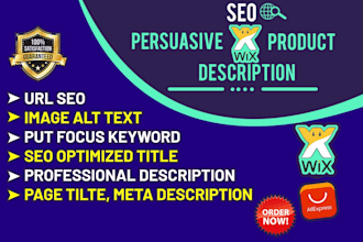 create creative wix product listing