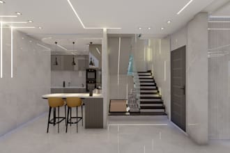 do 3d rendering architecture, bathroom, kitchen, living room 3d interior design