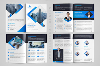 company profile, business brochure, proposal, catalog, booklet, trifold design