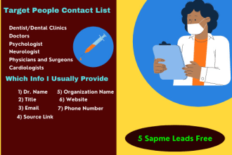build doctor, dentist, chiropractor, lawyer contact valid email list