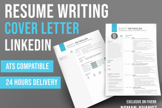 write and design professional resume, cover letter, optimize linkedin