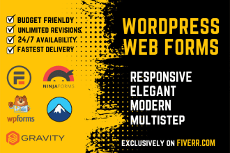 create gravity form, wordpress forms, ninja forms and contact form 7