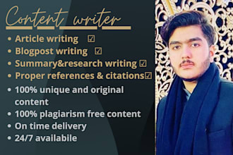 do quality research and summary writing