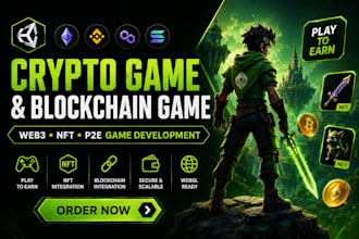 build crypto game, web3, nft, p2e blockchain game in unity for webgl, mobile, pc