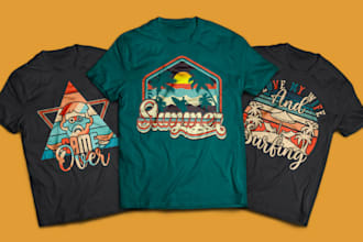 make awesome vintage retro t shirt logo design