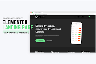 build elementor landing page lander single page one page blog website
