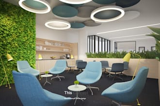 design modern office interiors with realistic 3d renderings