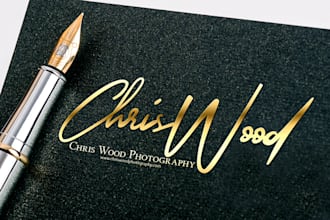 design a minimal signature logo with a creative branding kit