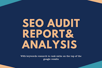 create a manual seo audit report and analysis
