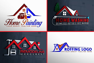 do painting, roofing, remodeling and handyman logo