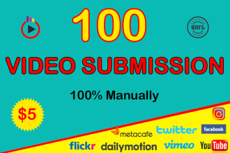 do 100 video submission in top video sharing sites