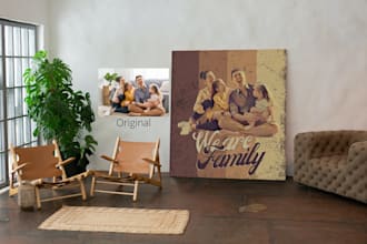 turn your photo or picture into retro painting use poster, canvas,mural,  fancy