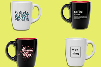 make eye catching typography coffee mug  design