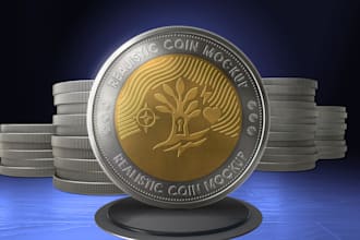 design crypto coin token and logo for blockchain